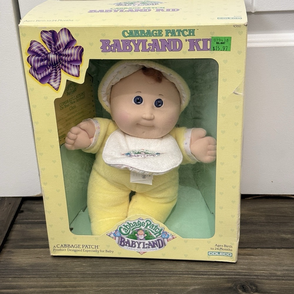 Vintage Cabbage Patch Babyland Kid 4560 Coleco W/Box‎ & Certificate 1988